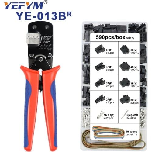 YE-013B Crimping pliers for XH2.54 PH2.0 SM2.5 2510 SMH200 Narrow-pitch Connector Pins 0.03-0.52mm2 tools sets 720pcs XH2.54 box