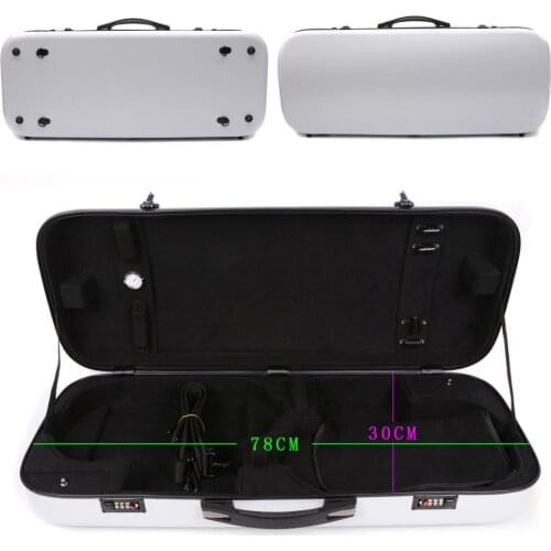 YinfenteBlack/White Double 4/4 Violin Case High Strength Carbon Fiber Composite Violin Case/Box