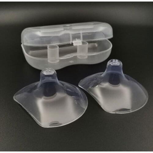 2pcs Silicone Nipple Protectors Breast Milk Feeding Mothers Nipple Shields Protection Cover Breastfeeding Milk Extractor Nipple