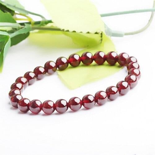 1Pc Red Natural Garnet Stone Buddha Beads Gem Stone Bracelets For Women Pulseras Mujer Natural Garnet Bracelet Good Quality