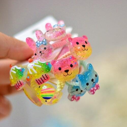 10pcs/Pack Baby Kids Elastic Hair Bands 2cm Small Jelly Candy Hair Ties Ring Rope for Girls Toddlers Ponytail Holder Headdress