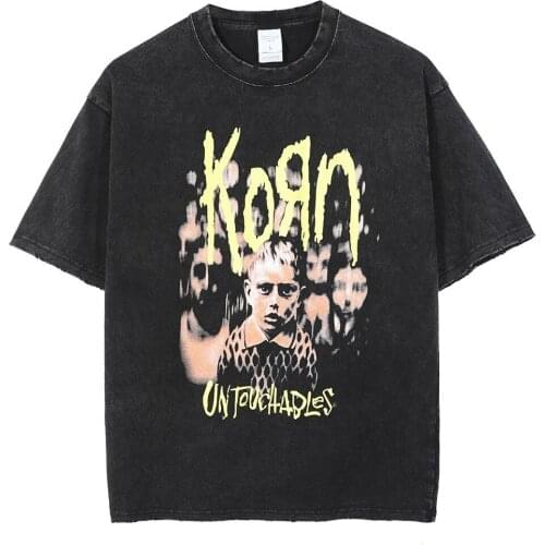 2021 harajuku cotton casual summer Unisex short sleeve black Retro tshirt hip hop illusion girl letter print