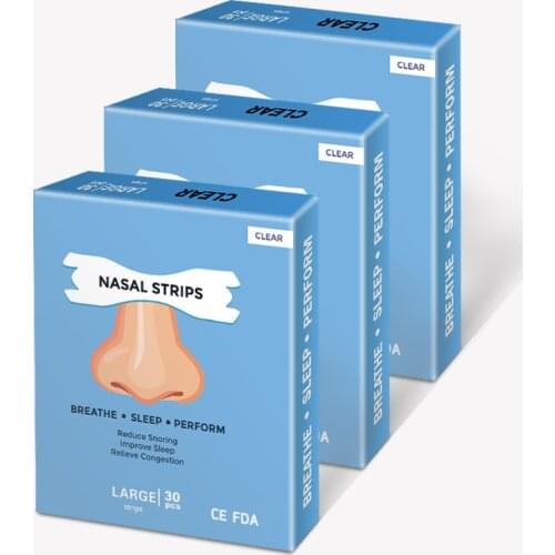 1box(30pcs) Breathe Right Transparent Nasal Strips Nasal Congestion Reliver Anti Snoring Breath Better Nasal Strips
