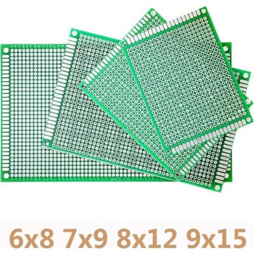 4pcs/lot 6x8 7x9 8x12 9x15cm Double Side Prototype PCB Diy Universal Printed Circuit Board For Arudino Learning Experiment Plate