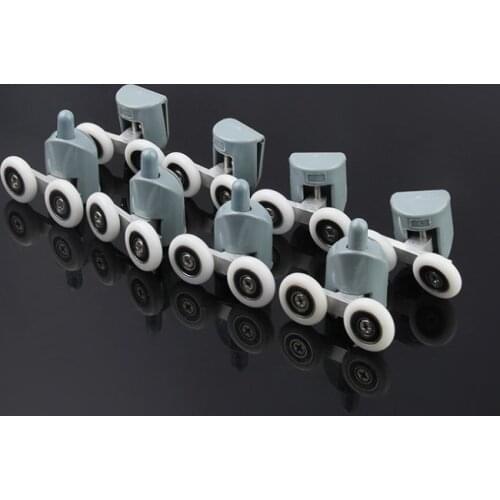 8Pcs 25mm 27mm Shower Door Rollers Twin Bottom Top Shower Door Rollers Pulleys Wheels Runners Bathroom Screw Cover Caps