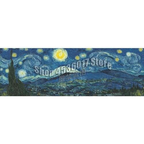 Full Diy Diamond Painting Cross-Switch Starry Night Panorama Vincent van Gogh Diamond Embroidery Painting Mosaic Decor Christmas