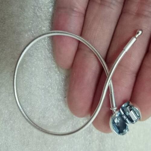 Authentic 100% Classic Snake Chain Bangle & Bracelet for Women Sterling Silver Jewelry