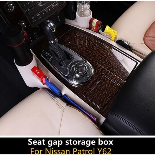Car Seat gap storage box For Nissan Patrol Y62 2012-2019 Central storage box Patrol Y62 Multi-function car storage box