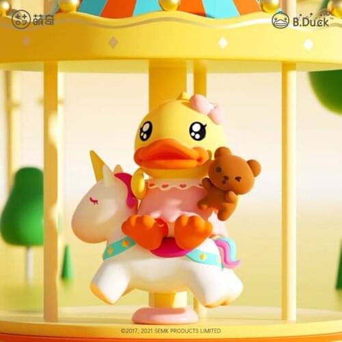 B.Duck Blind Box Toys Cute Little Yellow Duck Party Figure Anime Action Random Surprise PVC Model Birthday Gift Decor 9 Pcs/Set