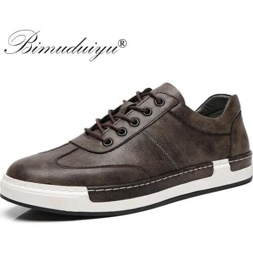 Мужские кожаные кроссовки BIMUDUIYU China At AliExpress