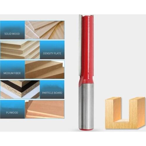 Woodworking Milling Cutter Lengthening Straight Knife Alloy Cutter Slotting Tool Engraving Machine Double Blade 1/2'' Handle