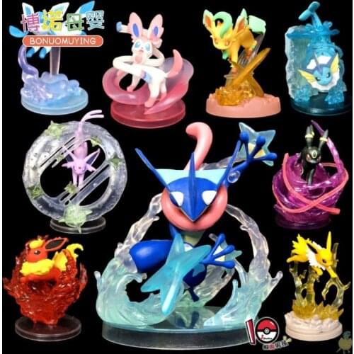 TAKARA TOMY Pokemon Action Figure Mimikyu Eevee Greninja Gengar Scene Decoration Rare Model