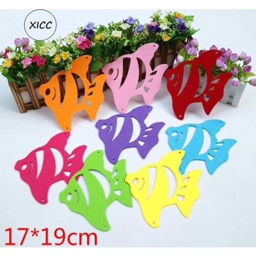 XICC Big Size 19cm 1pc Tropical Fish Handmade Felt Fabric Kids Diy Craft Feltro Para Artesanato for Dolls Fieltro Felting Wool