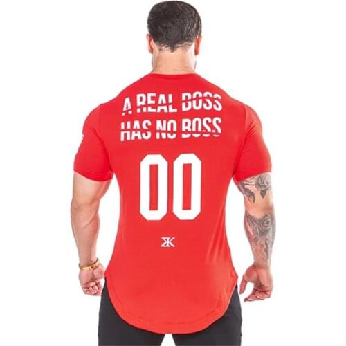 Футболка мужская Casual Men T-Shirts Fashion Short Sleeve Fitness Bodybuilding Shirt For Men Workout Slim Fit Cotton Tee Tops