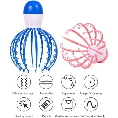 Scalp Head Massager Electric Claw Alleviate Fatigue Massage Massage Stress Battery Anti Octopus Rechargeable Vibration Devi U5M8