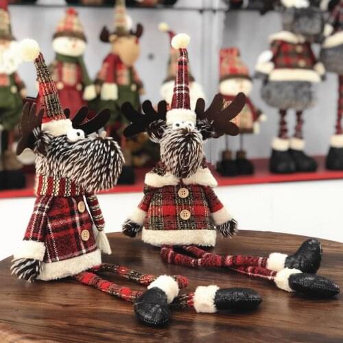 Hristmas Table Sitting Elk Doll Ornament Display Window Decoration For Shop, Shopping Mall, Hotel