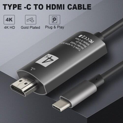 Type C to HDMI Cable Type C HDMI USB C to HDMI Cable 4K 60Hz Thunderbolt 3 Converter for MacBook Huawei Mate30 HDMI iphone Cable
