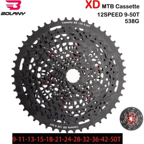 BOLANY Cassette MTB XD 12 Speed 9-50T For XD Hub Ultralight CNC Rainbow Bike Freewheel Bicycle Sprocket k7 ULT Cassette Parts