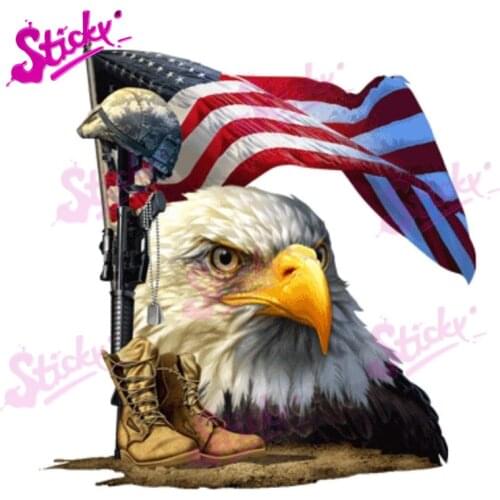STICKY Salute Our Flag American Bald Eagle Car Sticker Decal Patriotic American Flag for Bicycle Motorcycle Laptop Helmet Trunk
