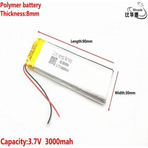 Good Qulity 3.7V,3000mAH 803090 Polymer lithium ion / Li-ion battery for tablet pc BANK,GPS,mp3,mp4