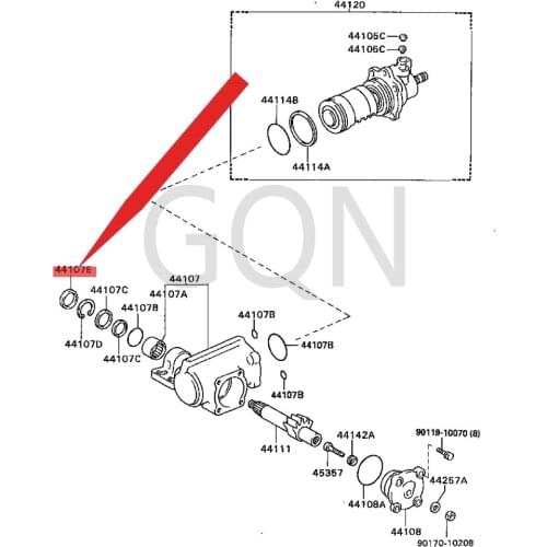 Oil seal (for power steering housing) 1988-Toy ota HIL UXL AND CRU ISE RS steering oil seal (bottom) crankshaft center oil seal