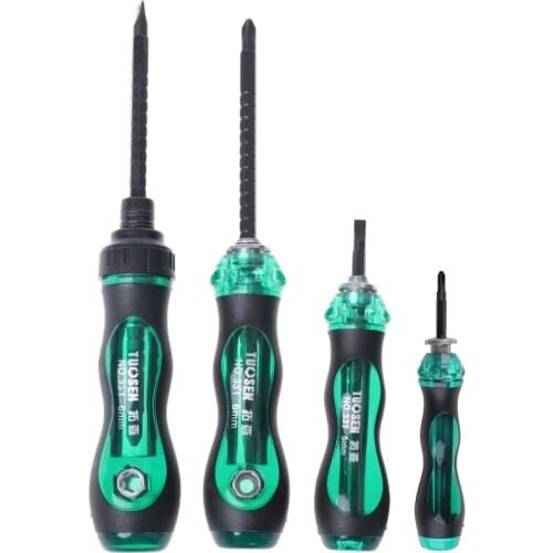 3/5/6" Mini Ratchet Screwdriver Cr-V Dual-end Slotted Cross Household Hand Tool