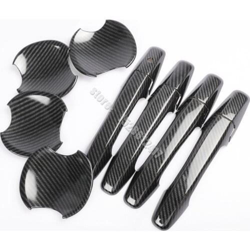 Carbon Fiber ABS Exterior Door Handle Cover Door Bowls Sticker Trim for Honda Civic 8th 2006-2011 Car styling