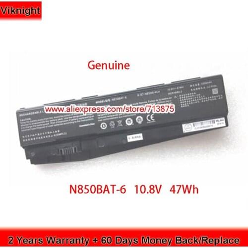 Genuine N850BAT-6 Battery for Clevo N850HC N850HJ N850S N870HC N850EK1 N850HN N850HK N850EL 6-87-N850S-4C4 10.8V 47Wh