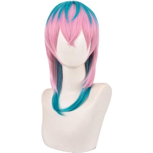 Cos Gift Anime Tokyo Revengers Wig Rindo Haitani Mixed Colorful Hair Cosplay Wig Role Play Halloween Hair Synthetic 50cm