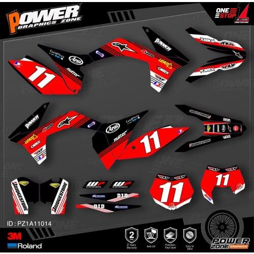 PowerZone Custom Team Graphics Backgrounds Decals 3M Stickers Kit For KTM SX SXF MX 11-12 EXC XCW Enduro 12-13 125 to 500cc 14