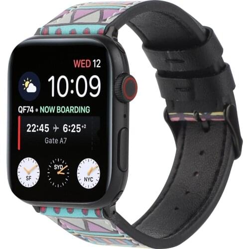 Apple watchband new printed Nylon Leather Strap 38mm 40mm Iwatch 42mm 44mm Se / 6 / 5 / 4 / 3 / 2 / 1 apple watch printed strap