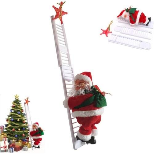 Christmas Decoration Electric Santa Claus Climbing Rope Ladder Hanging Xmas Ornament 2020 Christmas Home Santa Claus Gift Toys