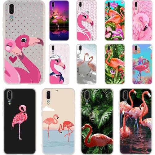 Flamingo Pink Phone Case For Huawei P40 P9 P10 P20 P30 Lite Cases Pro P Smart 2019 Cover Soft Cover