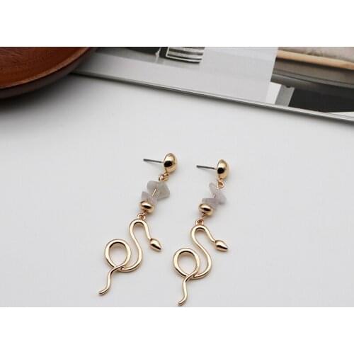 Zinc Alloy Stud Earring Snake Earings Fashion Jewelry For Women Stone Ear Girls New Styles Trendy Vintage Dangle Drop 202163