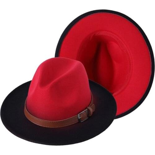 The latest Fedora Hat gradient hat tie-dye hat ladies felt hat mixed color jazz hat hip-hop hat male Fedora Hat кепка женская