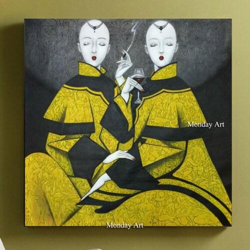 Modern A solemn nun 100% Hand Painted Oil Painting Wall Art Picture Canvas Paintings Home Decor Abstract Painting Modern Decor