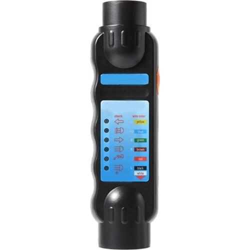 12V 7Pin Car Trailer Plug Socket Connection Tester Durable Turn Signal Lights Circuit Wiring Diagnostic Fog Lamp Check Tool