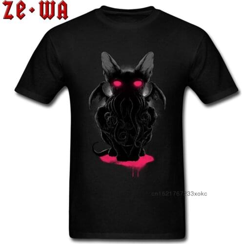 Unique TShirt Cat Chulhu Tops & Tees Sphynx T Shirt Summer/Autumn 2018 Short Sleeve Cotton O-Neck Men T-Shirt Family Wholesale