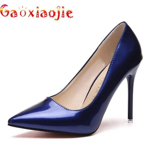 Gaoxiaojie Women Pumps 2021 New Elegant Solid Color Stilettos Fashion Pointed Easy Matching Career Office Super High Heels Shoes