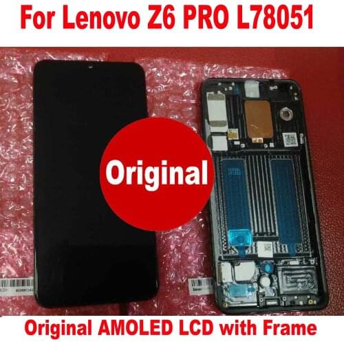 Original New AMOLED LCD Display Touch Screen Digitizer Assembly Sensor + Frame For Lenovo Z6 PRO L78051 Snapdragon 855 Pantalla