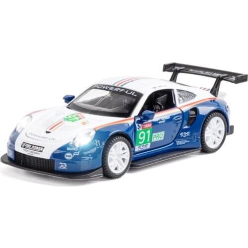 1/32 POWERFUL Race RSR Customised Version Alloy Car Toy Model A Modified Car Model Pull Back Flashing Childrens Toy Gift