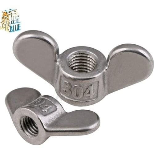 5PCS M4 M5 M6 M8 M10 304 Stainless Steel Metric Thread Wing Nut Butterfly Nut Hand Tighten Nut Fastener