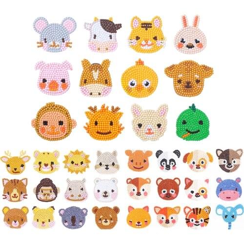 1 set Kids Toys Stickers Kit DIY Round Drill Diamond Painting Cartoon Doll Rhinestone Drawing Picture Decal for Home Cup Decor