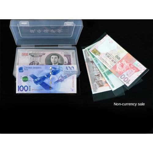 100Pcs Banknotes Holder Coin Album Storage Bags Plastic Box 8.5*17cm PVC Page Paper Money Protective Bag Transparent Portable