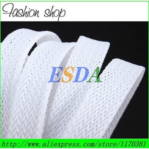 12mm High Tensile Cut and Abrasion Resistant Expandable Braided Sleeving -White