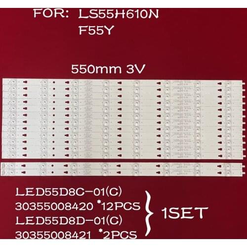 LED Backlight strip 8 lamp For Haier 55"TV LS55H610N F55Y LED55D8D-01(C) LED55D8C-01(C) 30355008421 30355008420