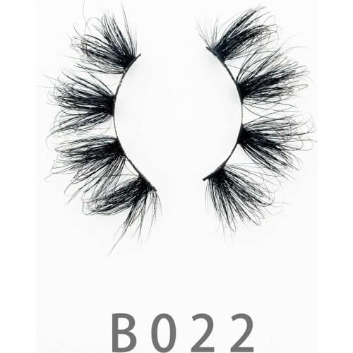 25mm B22 5D Long Fluffy Mink Lashes Natural Makeup False 3D Mink Lashes Criss-Cross Wispies Volume Fake 6D Eyelashes Extension