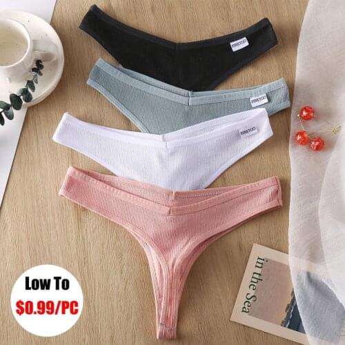 3PCS/Set G-string Panties Cotton Womens Underwear Sexy Panties Female Underpants Thong Solid Color Pantys Lingerie M-XL Design