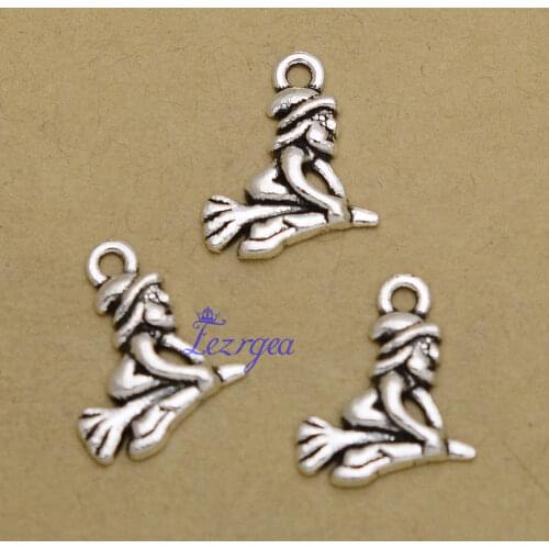 40pcs/lot--14x18mm, Antique Silver plated Witch charms ,DIY supplies, Jewelry accessories