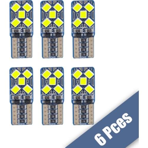 6PCS T10 Led Light Bulbs W5W Car lamps 12V 3030 10SMD For Car Reading Lights Clearance Lights Interior Light Signal Auto Lamp
